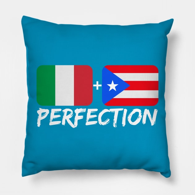 Italian Plus Puerto Rican Perfection Mix Heritage Pillow by Just Rep It!!