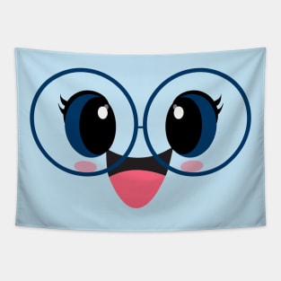 Cute Blue Eyes with Glasses Tapestry