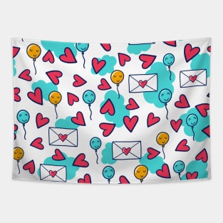 Love Mail & Balloon - Doodle Tapestry