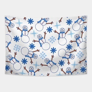 Snowmen and Snowflakes Pattern | Winter | Snow Pattern Tapestry