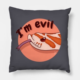 Red Western Hognose Snake, "I'm evil" Pillow