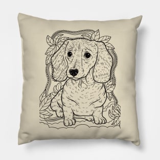 Dachshund drawing design Pillow