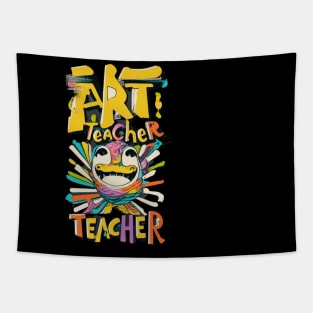 Art teacher funny cute victor design Tapestry