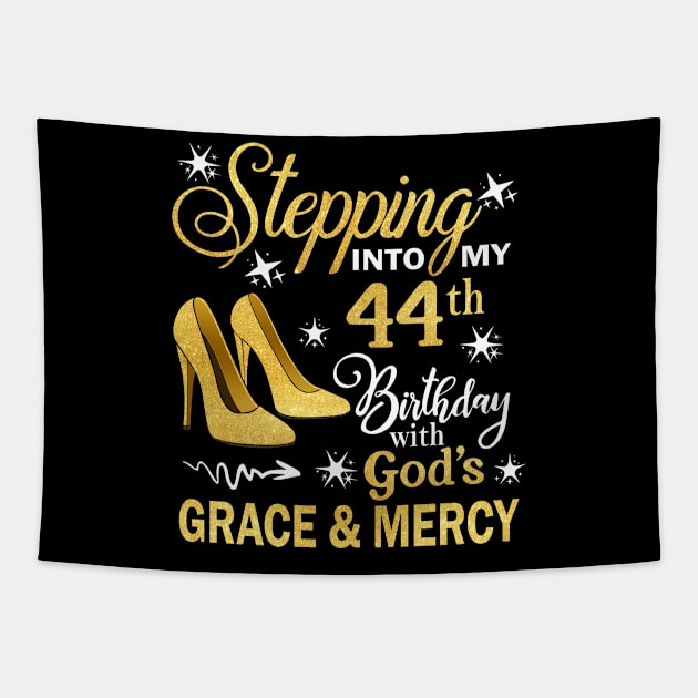 Stepping Into My 44th Birthday With God's Grace & Mercy Bday Tapestry by MaxACarter