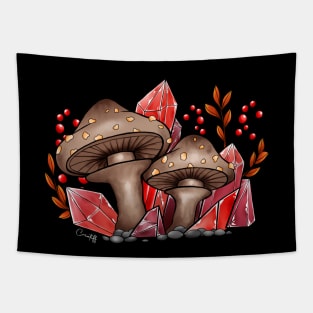 Mushrooms and Crystals Tapestry