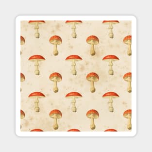 Mushroom Vintage Illustrations Gobilncore Gothic Victorian Cottagecore Pattern Magnet