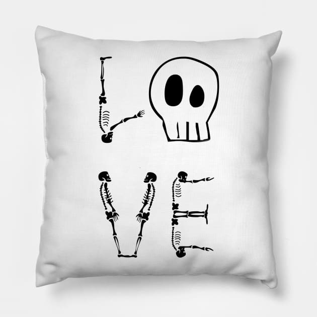 Love Skulls Pillow by ARTWORKandBEYOND