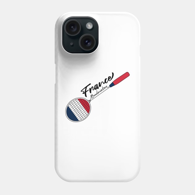 France Flag of Badminton Racquet Racket Sports (France) Flag Phone Case by Mochabonk