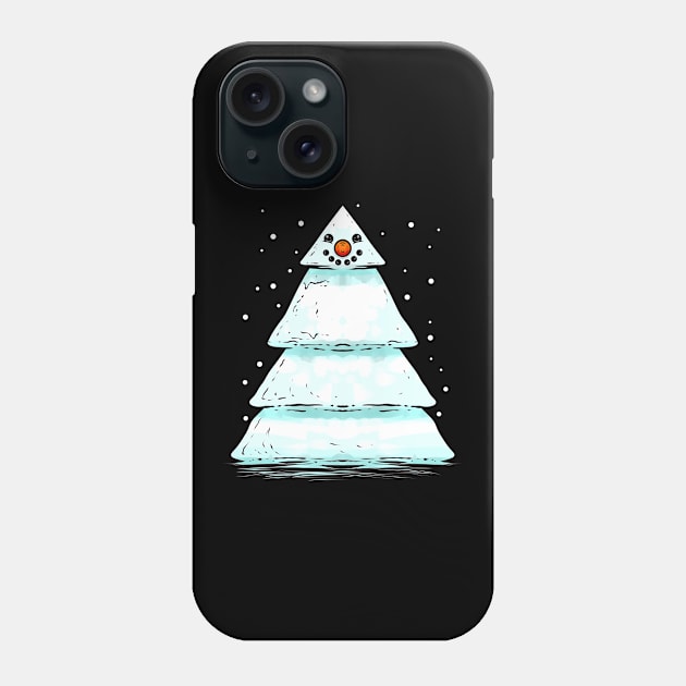 Christmas Tree Shaped Snowman For Christmas Phone Case by SinBle