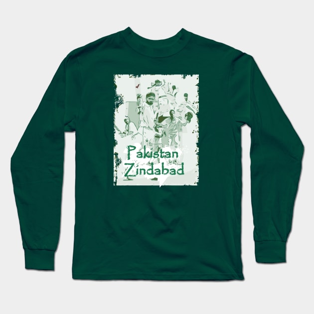 Tranquility ser godt ud Colonial Pakistan Cricket Zindabad T20 Men In Green - Pakistan Cricket - Long Sleeve  T-Shirt | TeePublic