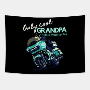 Only cool grandpa ride a motorclycle Tapestry