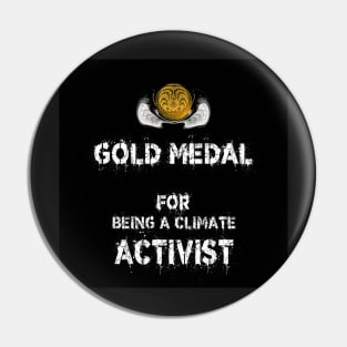 Gold Medal for Climate Change Activist Award Winner Pin