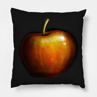 Golden Apple Illustration Pillow