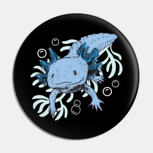 Blue Axolotl Coral Pin