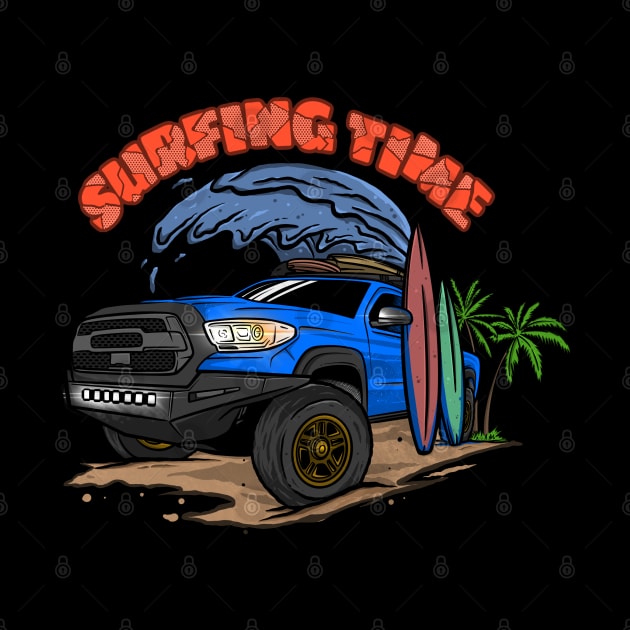 4Runner Toyota Surfing Time Holiday - Blue by 4x4 Sketch