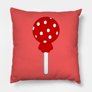 Red polka dot lollipop Pillow