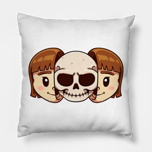 Skull And Girl Pillow