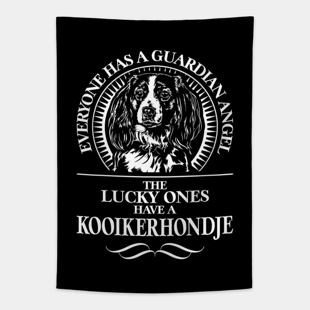 Proud Kooikerhondje Guardian Angel dog mom Tapestry by wilsigns