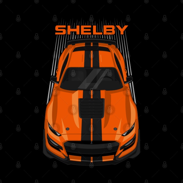 Ford Mustang Shelby GT500 2020-2021 - Twister Orange - Black Stripes by V8social