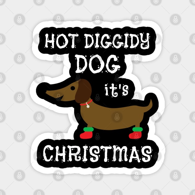 Dachshund Wiener Dog Christmas Design Magnet by MedleyDesigns67