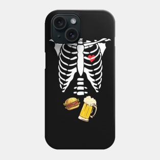 Beer Hamburger Skeleton Tee Pregnancy Costume Halloween Phone Case