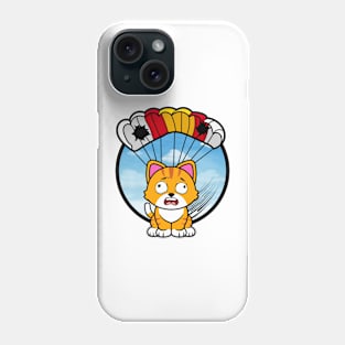 Silly orange cat has a broken parachute Phone Case