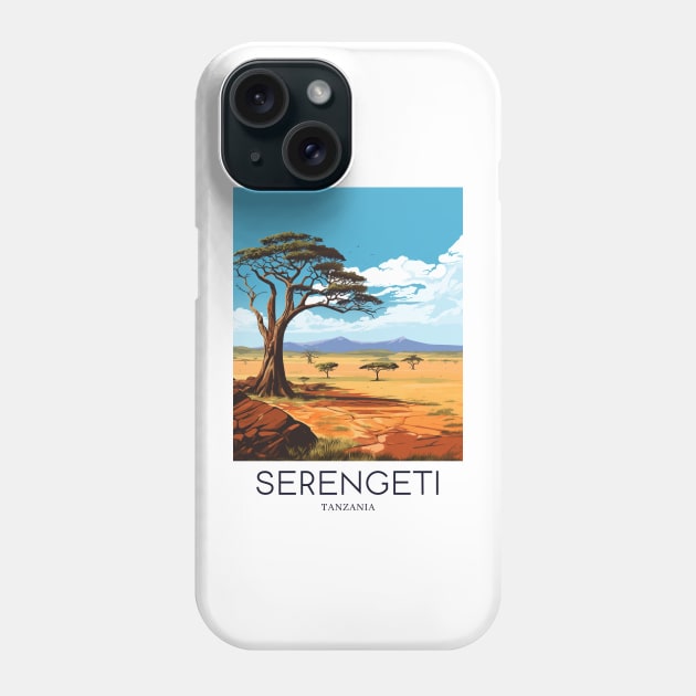 A Pop Art Travel Print of the Serengeti National Park - Tanzania Phone Case by Studio Red Koala