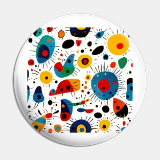 Vibrant Abstract, Miro's Sun Reimagined Pin