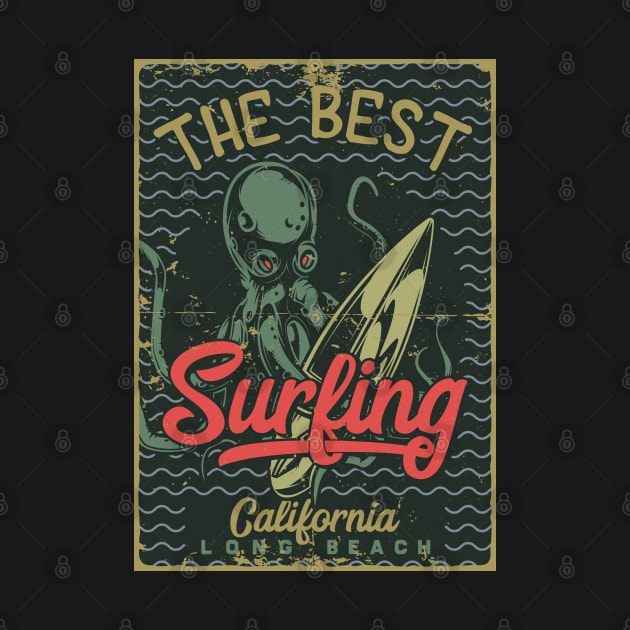 Surfing Octopus california summer waves by SpaceWiz95