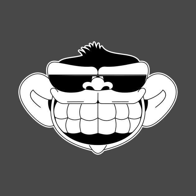 Monkey happy citizen sunglasses BW by Rafael Franklin