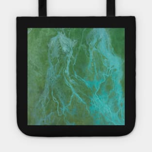 Blue and Green Color Abstract Painting Tote