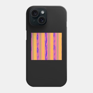 Stripes in Varied Textures Yellow Blue Grey Pink Phone Case