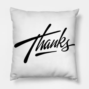 Thanks_V2_Blk Pillow