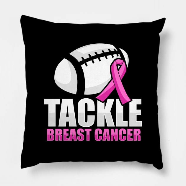 'Tackle Breast Cancer Football' Breast Cancer Gift Pillow by ourwackyhome