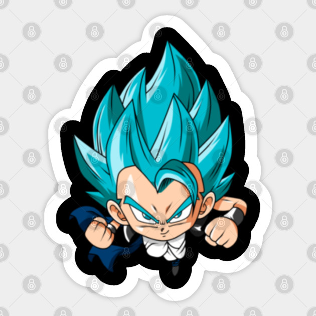 Gogeta Super Sayian Blue Chibi Goku Sticker Teepublic