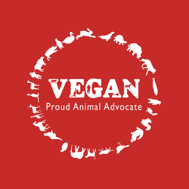 Vegan, Proud Animal Advocate white by HomicidalHugz