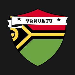 VANUATU COUNTRY SHIELD, MINIMALIST VANUATU FLAG, I LOVE VANUATU , BORN IN VANUATU , VANUATU BADGE SHIELD T-Shirt