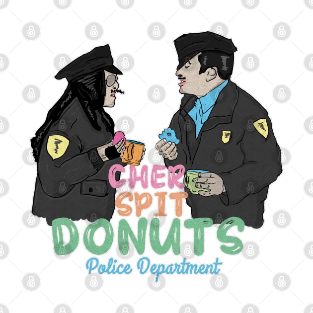 Cher Spit Donuts // Police Department Funny Art by Motor Lipat