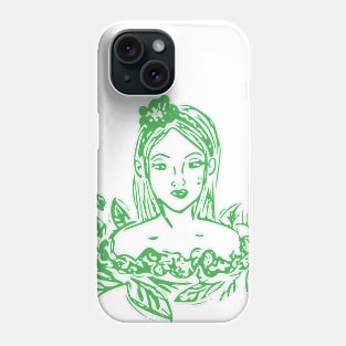 Green Woman Phone Case