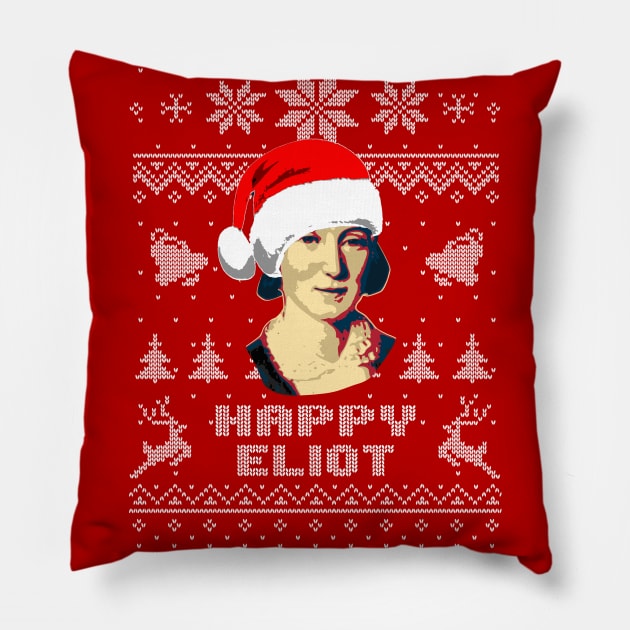 George Eliot Happy Eliot Pillow by Nerd_art