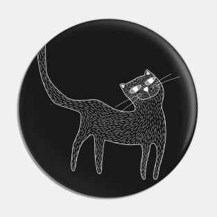 Chalk-style Happy Cat Pin