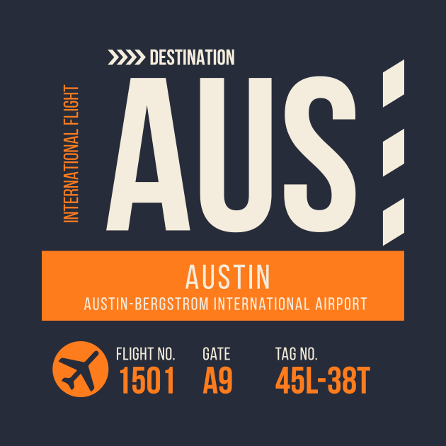 Austin Airport Stylish Luggage Tag (AUS) by SLAG_Creative