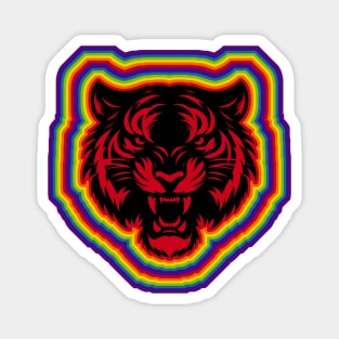 LGBTQ+ rainbow Angry Tiger silhouette Magnet