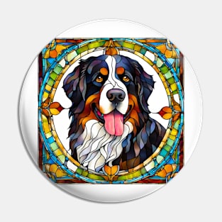 Stained Glass Saint Bernard Pin