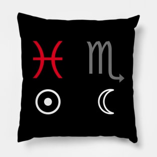 Pisces Sun Scorpio Moon Zodiac Sign Pillow