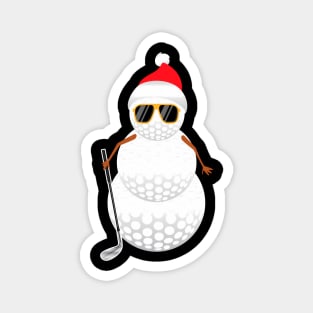 Santa Snowman Golf Ball Golfer Magnet