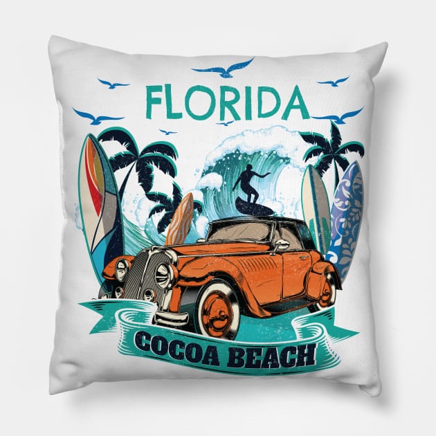 Fun Family Vacation Cocoa Florida Beach Tshirt Best gift Pillow by Meryarts