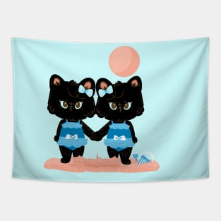 Twin Kitty Summer Tapestry