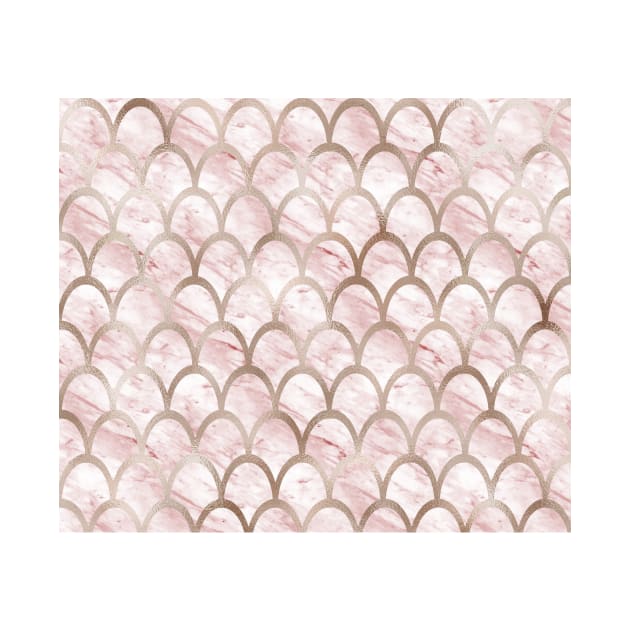 Rose gold mermaid scales - strawberry fields by marbleco