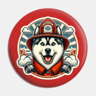 Husky Fireman Pin